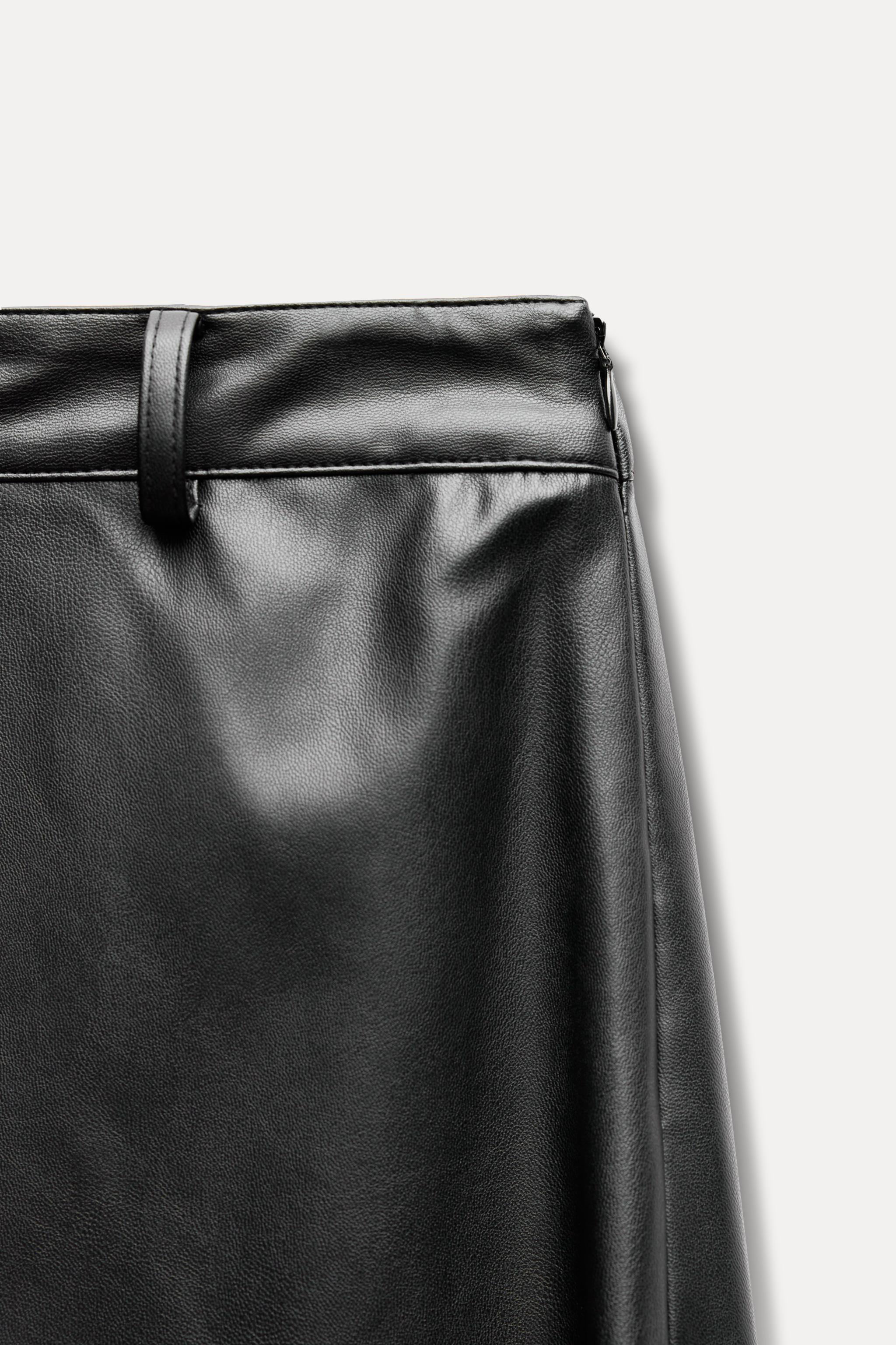 Black leather pencil skirt zara hotsell