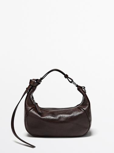 Zara Nappa leather bag with metal buckle - Brown
