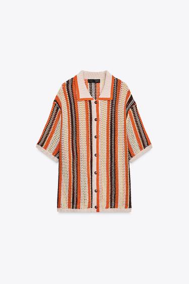 Zara PLETENI POLO KARDIGAN – raznobojno