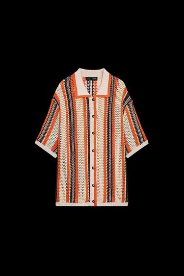 Zara COLLAR POLO CARDIGAN - Multicolored - Image 0
