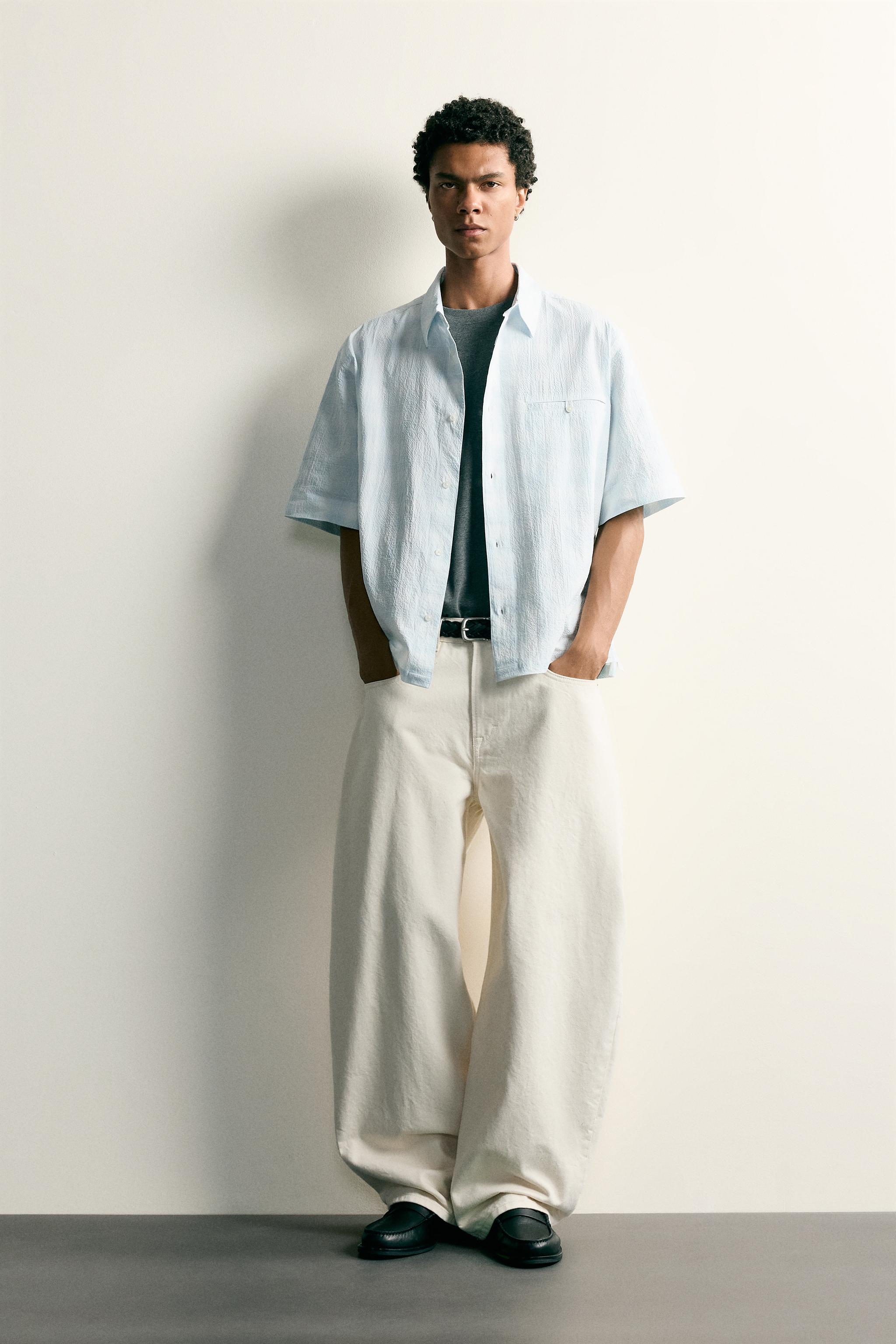 RELAXED FIT PLAID DENIM SHIRT