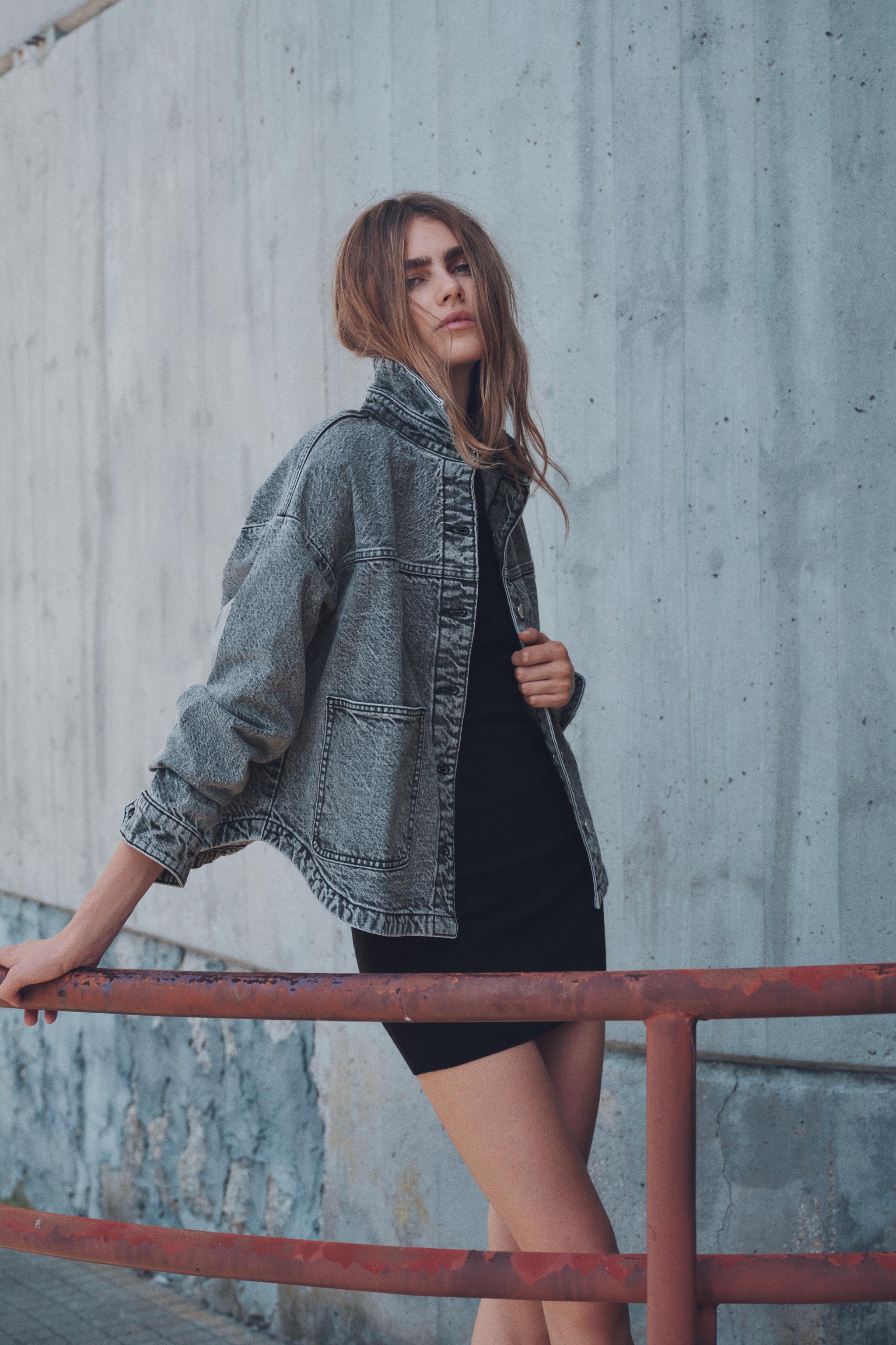 Oversized jeans jacket zara hotsell