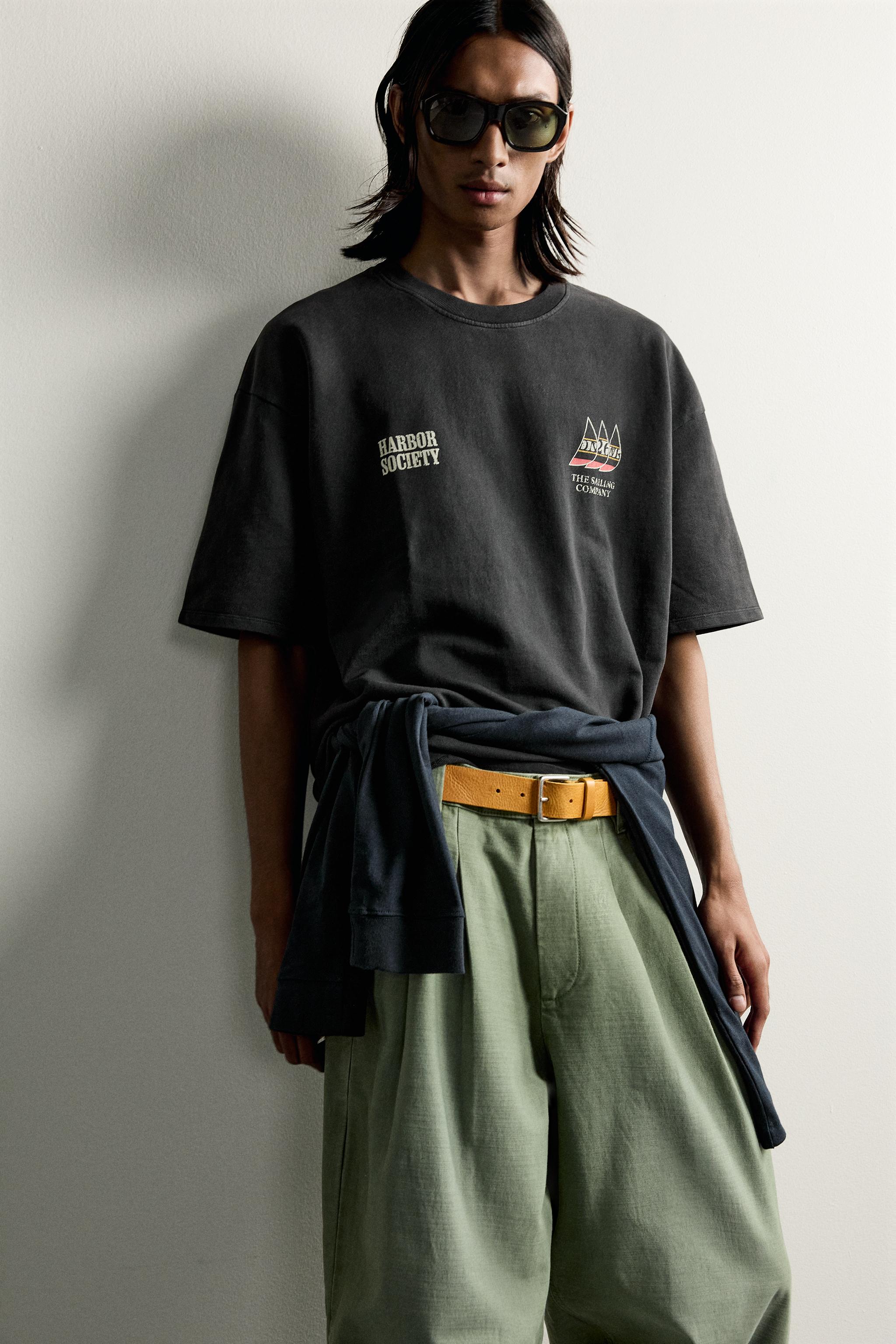 Zara SOLUK EFEKTLİ DENİZ TEMALI SWEATSHIRT görsel 5
