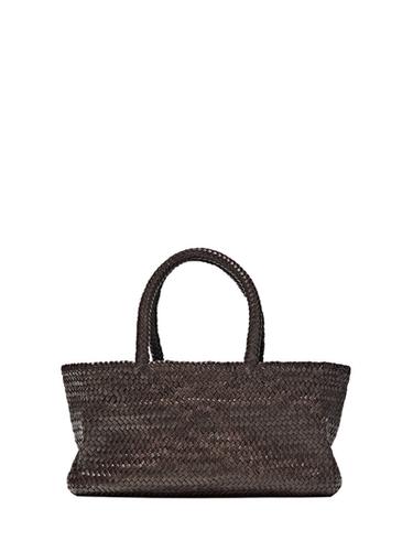 Zara Medium braided nappa leather tote bag - Brown