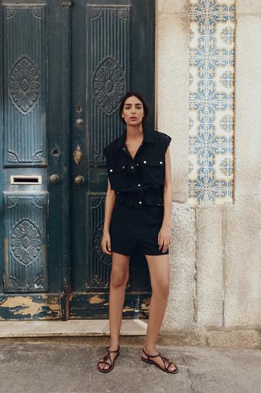 Zara CARGO VEST - Black