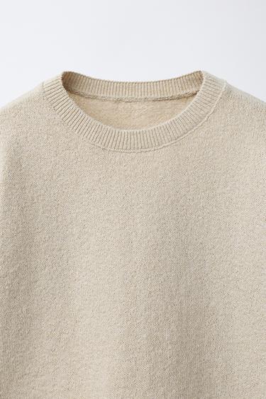 RUSTIC KNIT T-SHIRT - Light beige by Zara - Image 2