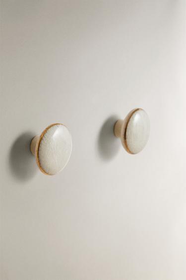 PACK OF ROUND CERAMIC DOOR KNOBS (PACK OF 2) - White by Zara - Image 1