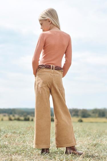 LIMITED EDITION WIDE-LEG CORDUROY TROUSERS - camel by Zara - Image 3