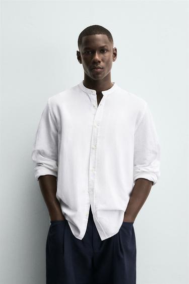 Zara LINEN - COTTON SHIRT - White