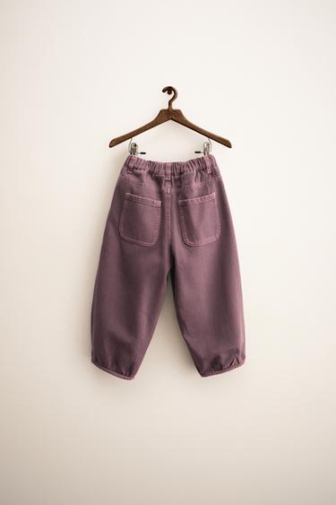 ZARA TIMELESS - BALLOON FIT TWILL TROUSERS WITH WOOL - Light burgundy by Zara - Image 1