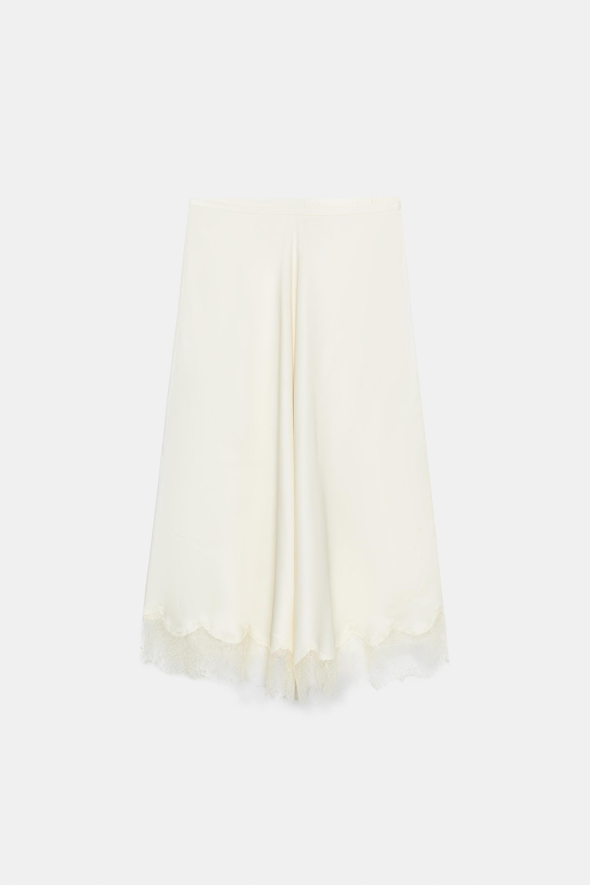 SATIN EFFECT LACE SKIRT ZW COLLECTION