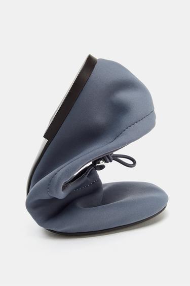 NEOPRENE EFFECT BALLET FLATS WITH PULL TAB - Blue by Zara - Image 5