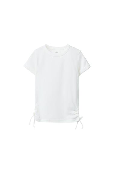 T-SHIRT WITH MODAL CUT-OUT BOWS - White by Zara