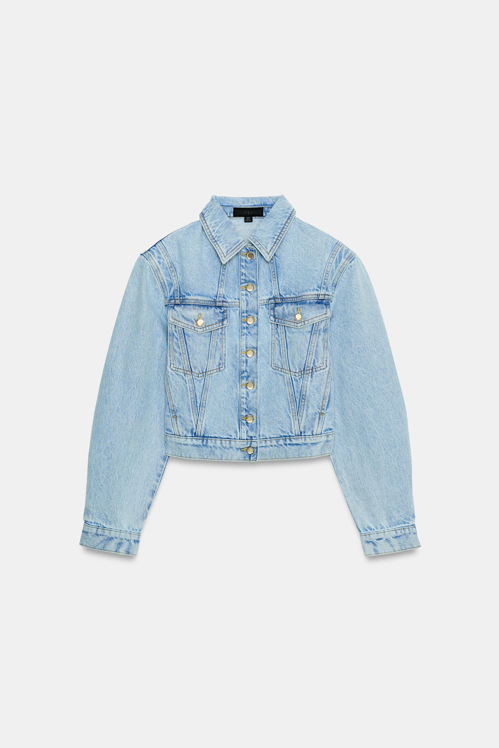 Z1975 クロップドデニムジャケット - ミディアムブルー | ZARA Japan