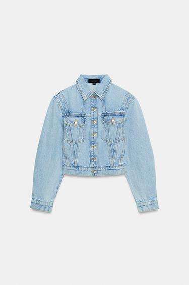 CAZADORA Z1975 CORTA DENIM HOMBRERAS - Azul medio de Zara - Imagen 0