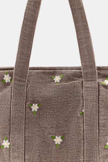 MINI SAC EN DENIM FLEURS BRODÉES - Tuile de Zara - Image 4