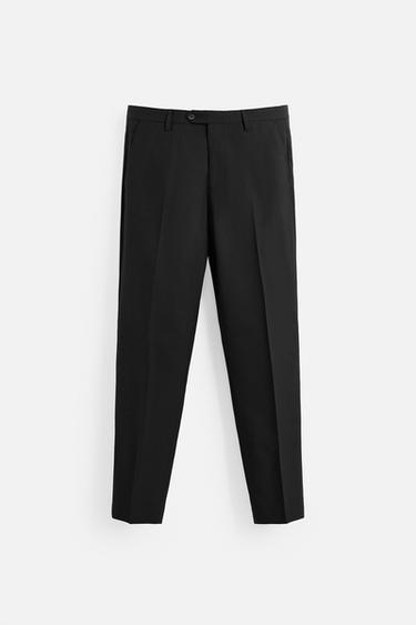 PANTALON DE COSTUME 100 % LAINE - Noir de Zara