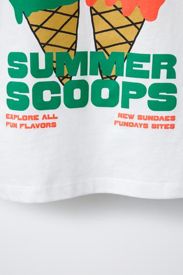 T-SHIRT IMPRIMÉ ANIMAUX ET GLACES - Blanc cassé de Zara - Image 3