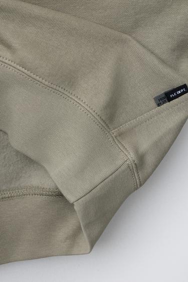 BASIC LABEL SWEATSHIRT - Olive green by Zara - Image 3
