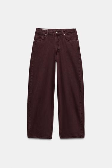 TRF MID-WAIST JEANS - Burgundy by Zara - Image 0
