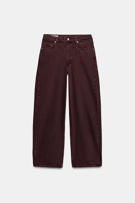 TRF MID-WAIST JEANS - Burgundy by Zara - Image 0