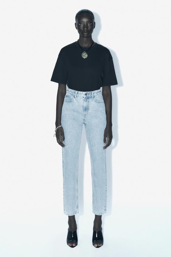 ZARA HIGH RISE ANKLE LENGHT MOM JEANS