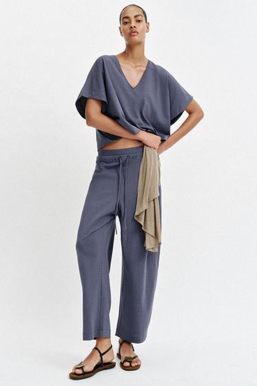 ПАНТАЛОН В РУСТИК СТИЛ С ВРЪЗКИ - Индиго от Zara