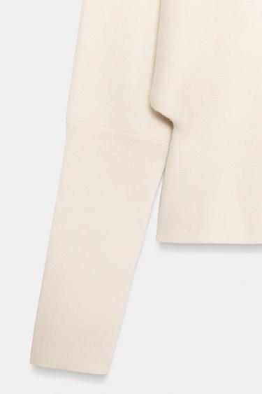 V-NECK KNIT JUMPER - Ecru by Zara - Image 5