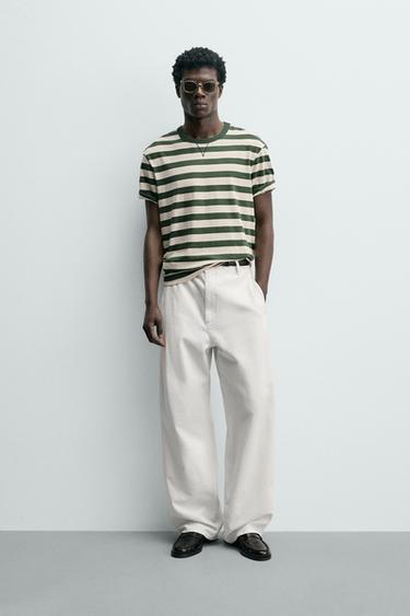STRIPED SHORT SLEEVE T-SHIRT - striped by Zara - Image 0