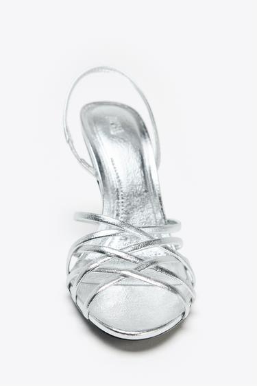 METALLIC-EFFECT HIGH-HEEL SANDALS - Silver by Zara - Image 5