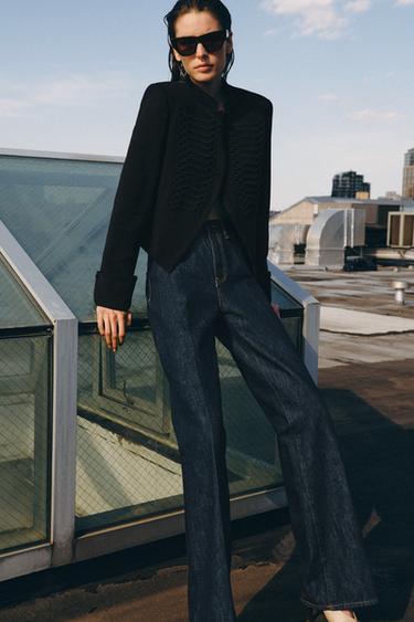 Zara ZW 系列牛角扣西裝外套 - 黑色