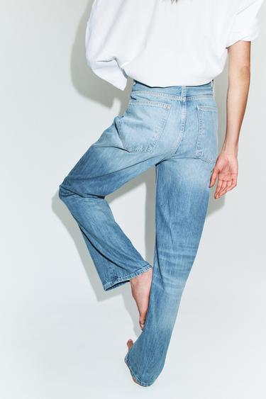 TRF HIGH-WAIST STRAIGHT LEG JEANS - Light blue by Zara - Image 3