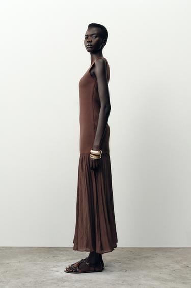 CONTRAST KNIT DRESS - Light brown by Zara - Image 3