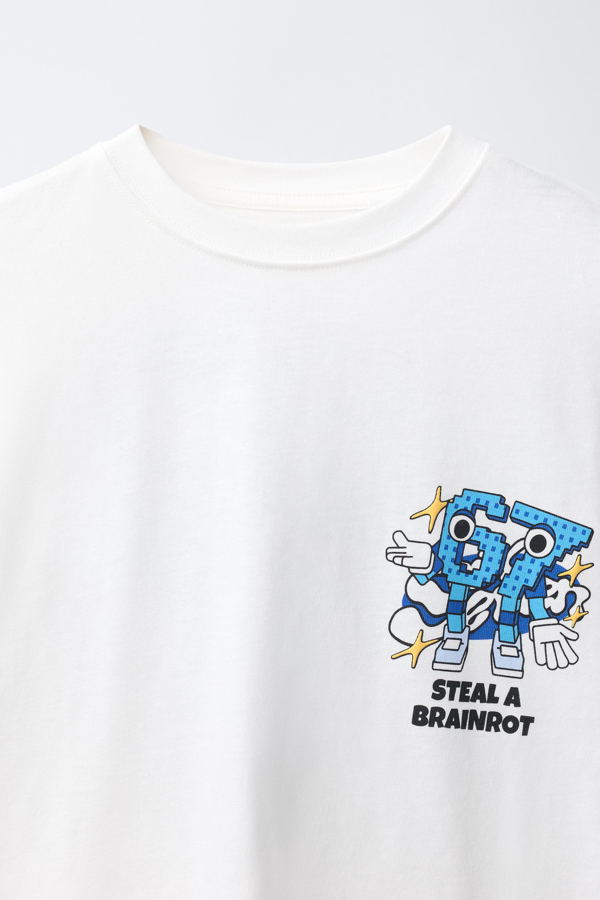 Детские футболки Zara STEAL A BRAINROT © SPYDER GAMES PRINTED T-SHIRT — фото 3