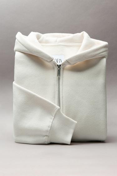 ZIP-UP HOODIE - Ecru by Zara