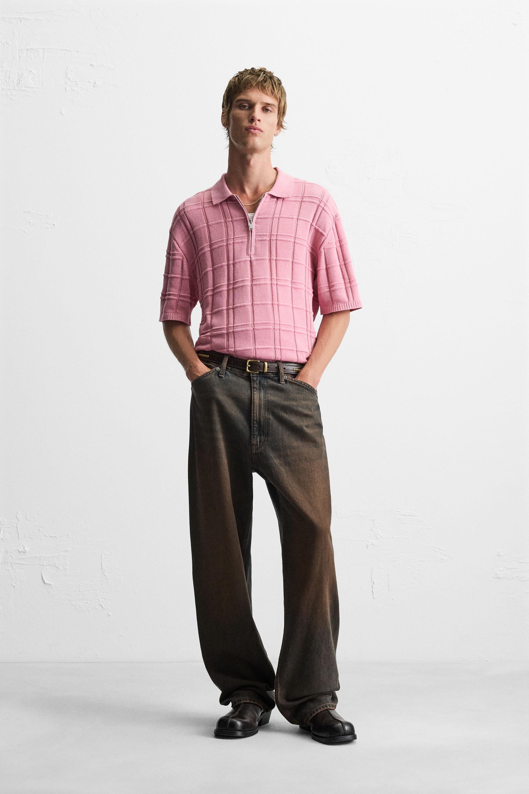POLO EN MAILLE JACQUARD À CARREAUX