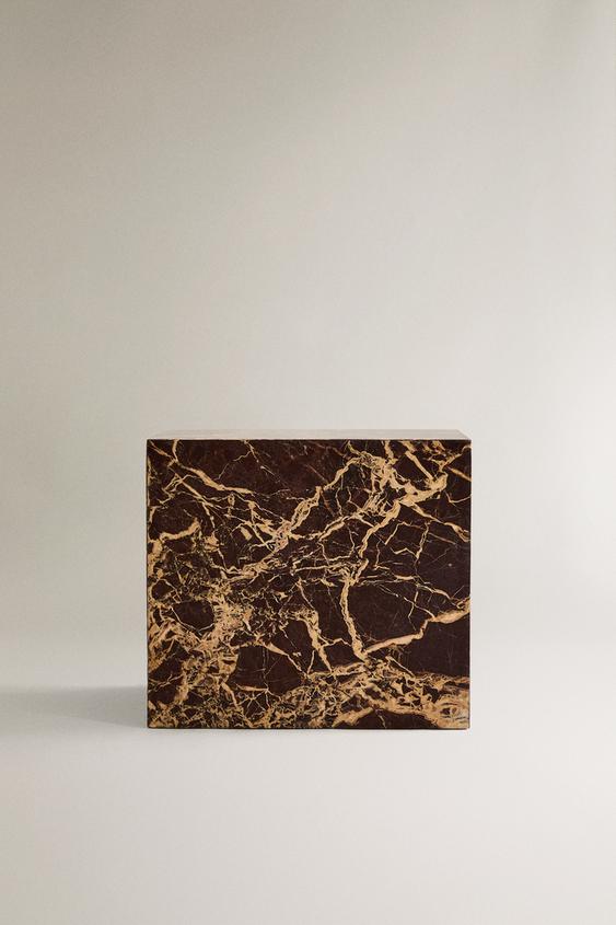 NANUSHKA MARBLE CUBE TABLE - Bordeaux / Ecru | ZARA United States