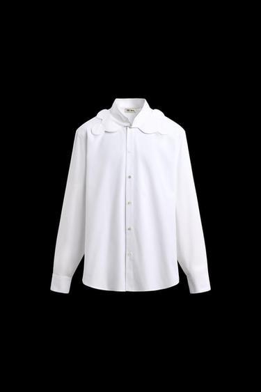 Zara MICKEY MOUSE SILHOUETTE COLLAR SHIRT HARRY LAMBERT FOR ZARA X DISNEY - White