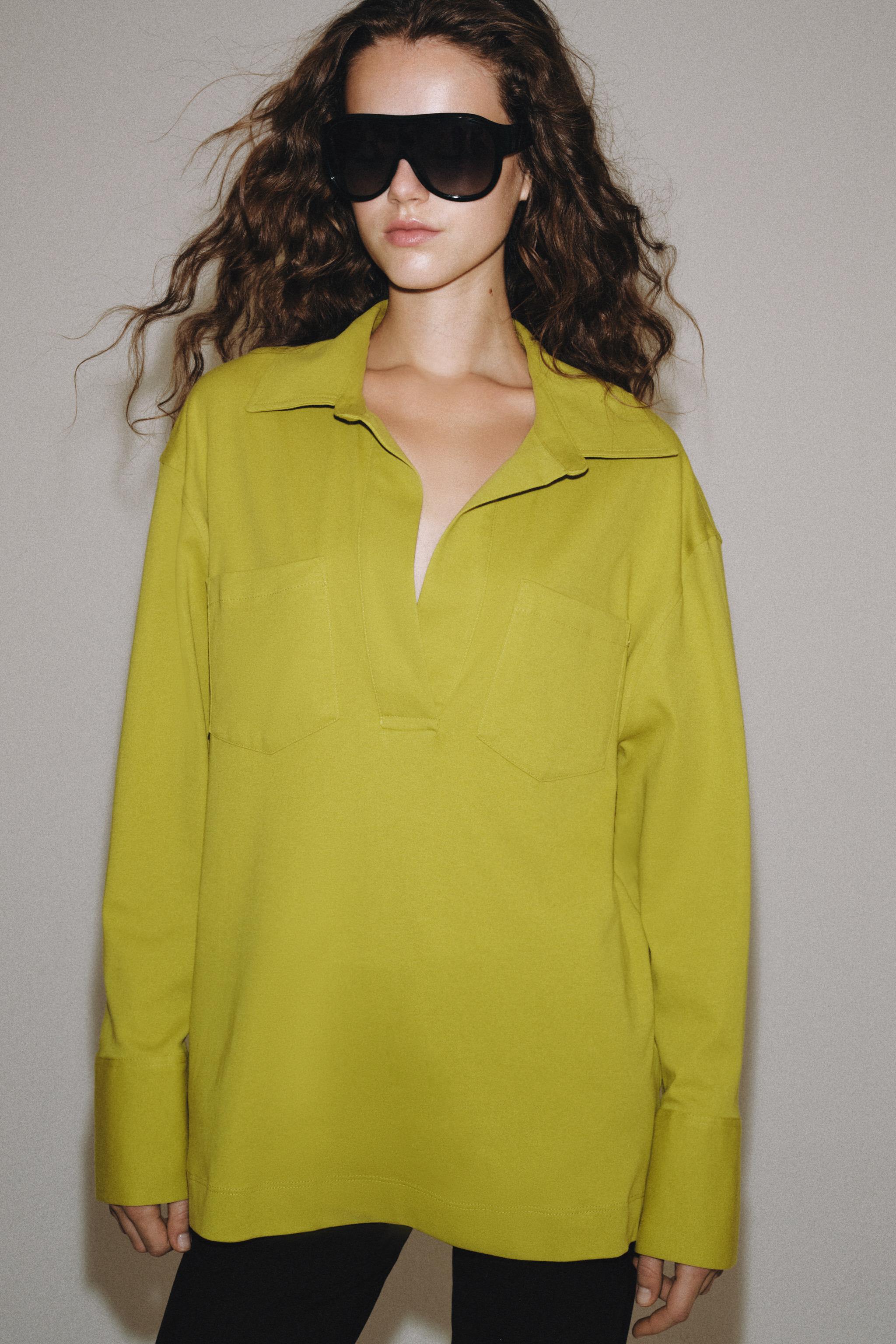Женские футболки Zara POCKET POLO T-SHIRT — фото 2