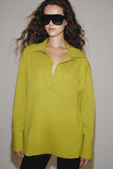 POCKET POLO T-SHIRT - Apple green by Zara