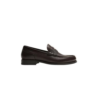 LEATHER PENNY LOAFERS - Brown by Zara