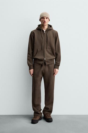 JOGGER GALTZAK HEAVYWEIGHT regular fit - Txokolate kolorea, Zara-rena