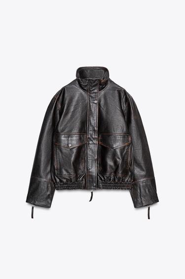 Zaras BOMBERJACKA I SKINN ZW COLLECTION LIMITED EDITION - Brun