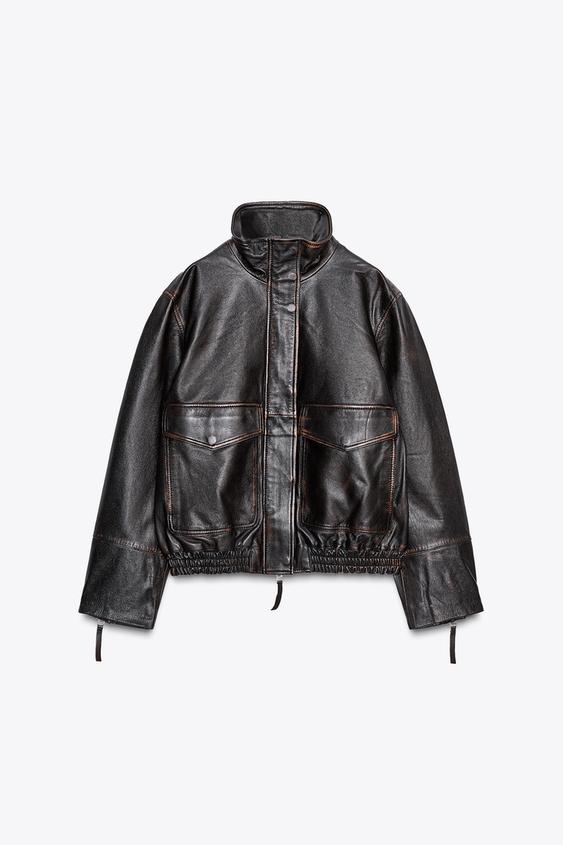 ZW COLLECTION LIMITED EDITION 100% レザー ボンバージャケット 