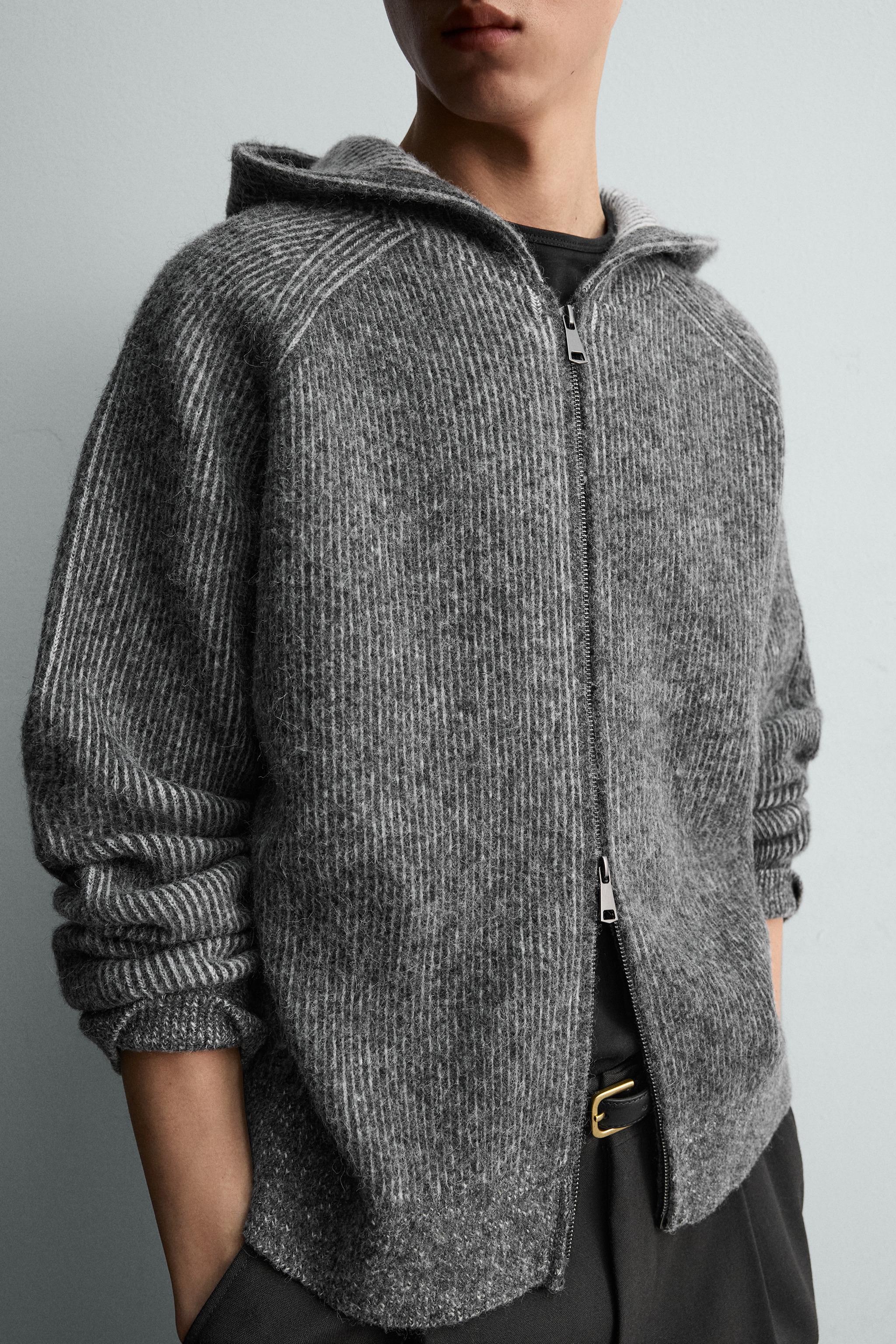 ニットフーディ - グレー | ZARA Japan / 日本