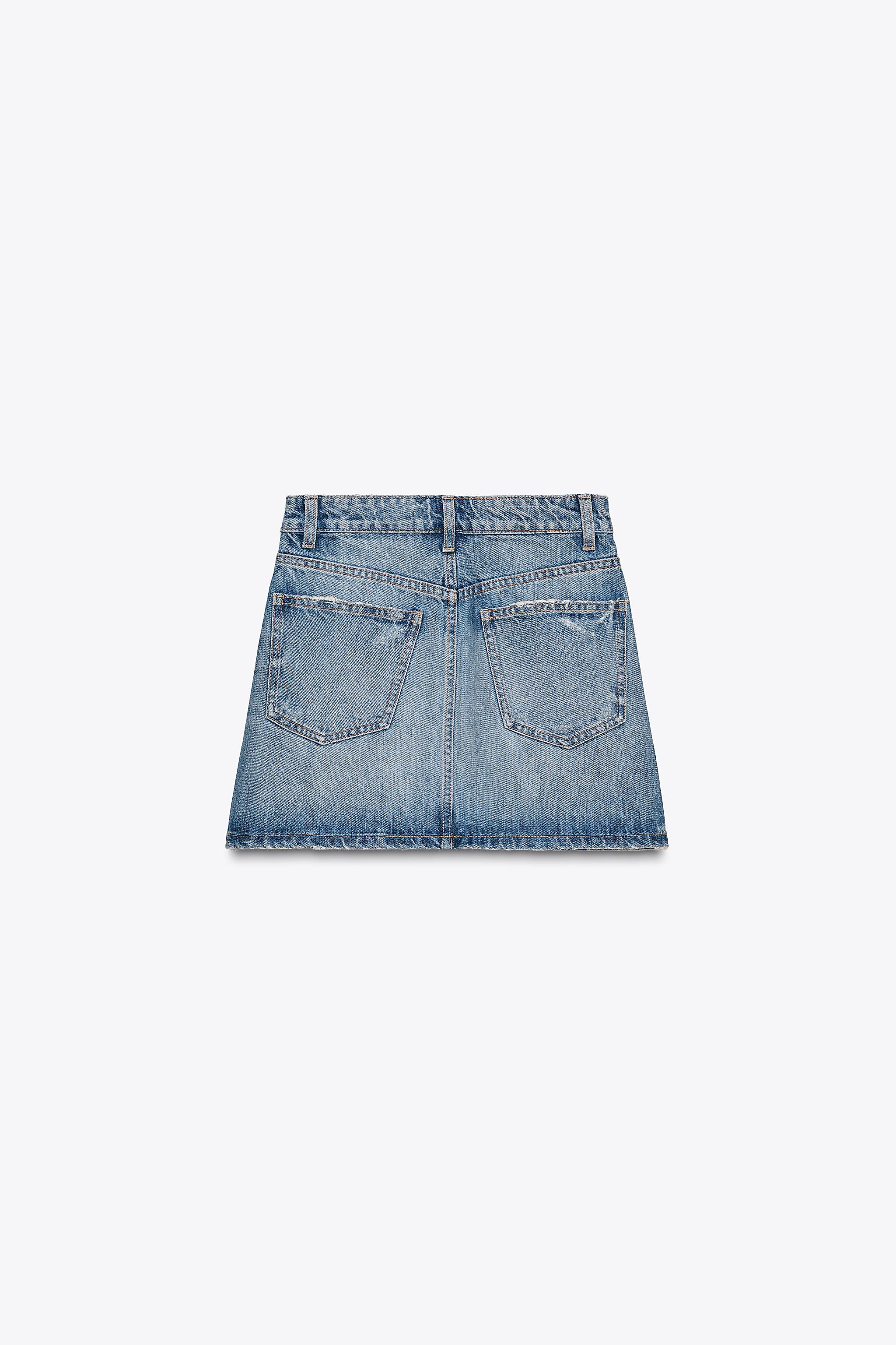 JUPE EN JEAN TRF AVEC DÉCHIRURES