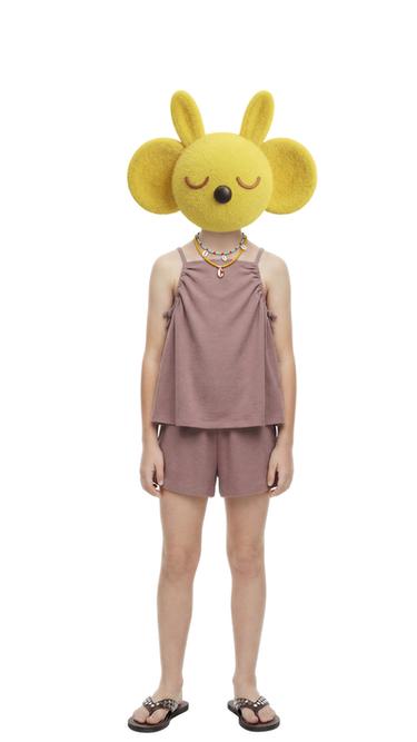CONJUNTO TOP Y BERMUDA CON ALGODÓN Y LINO - Marrón / Topo de Zara - Imagen 0