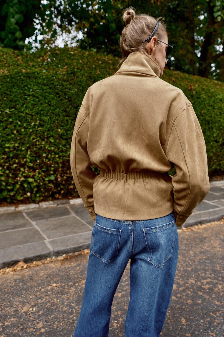 Chaqueta de gamuza sintética con cinturón 5