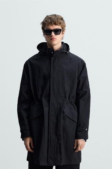 REGULAR FIT TECHNICAL PARKA - Dark navy by Zara