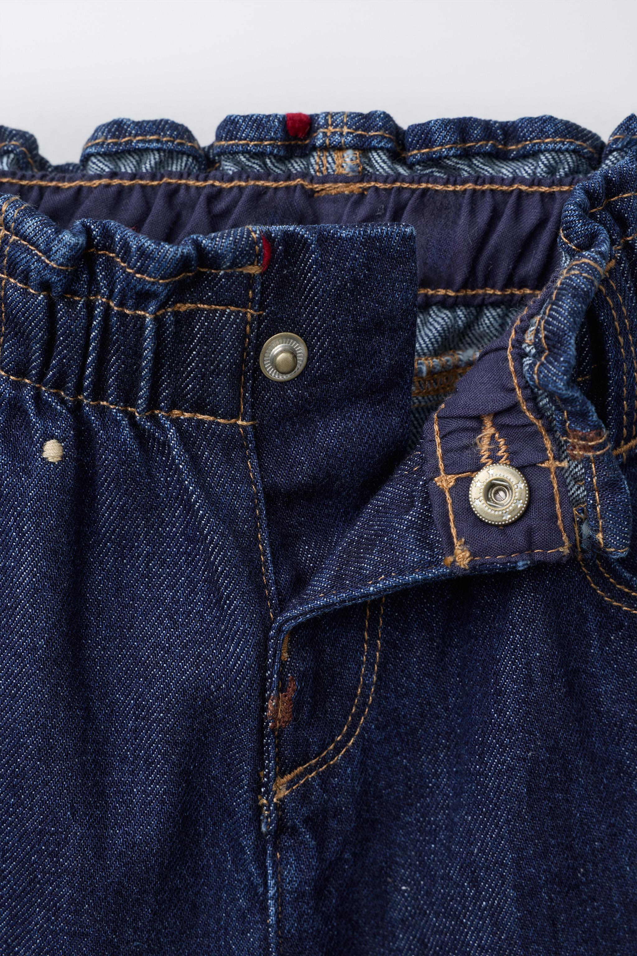 EMBROIDERED DOG CULOTTE JEANS